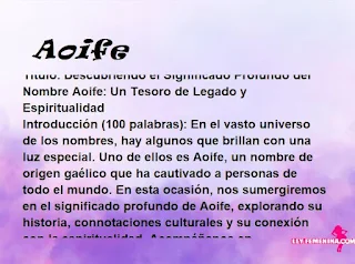 significado del nombre Aoife