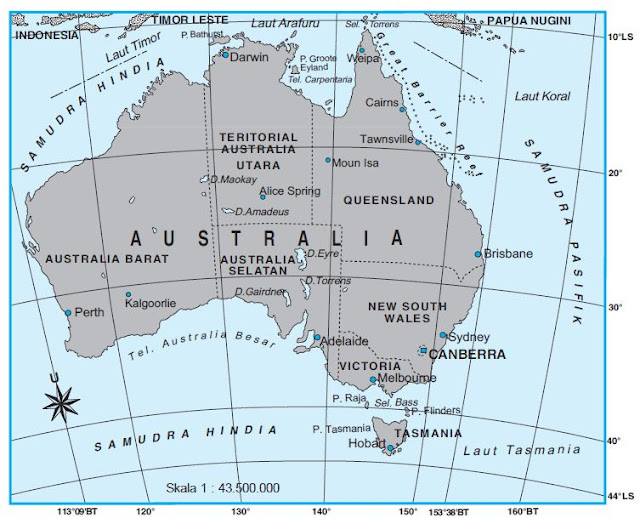 Karakteristik Benua Australia Lengkap Berpendidikan