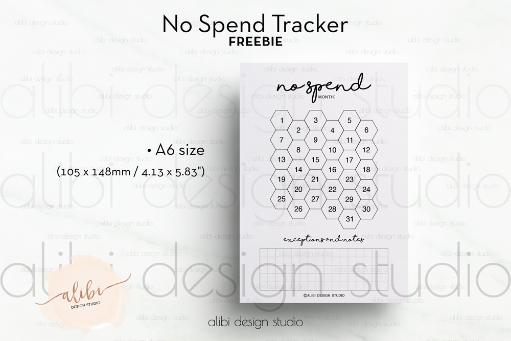 Freebie - No Spend Tracker - Alibi Design Studio