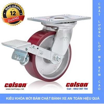 Bánh xe xoay có khóa chịu lực 675kg Colson 8 inch | 6-8299-939BRK1 banhxedayhang.net