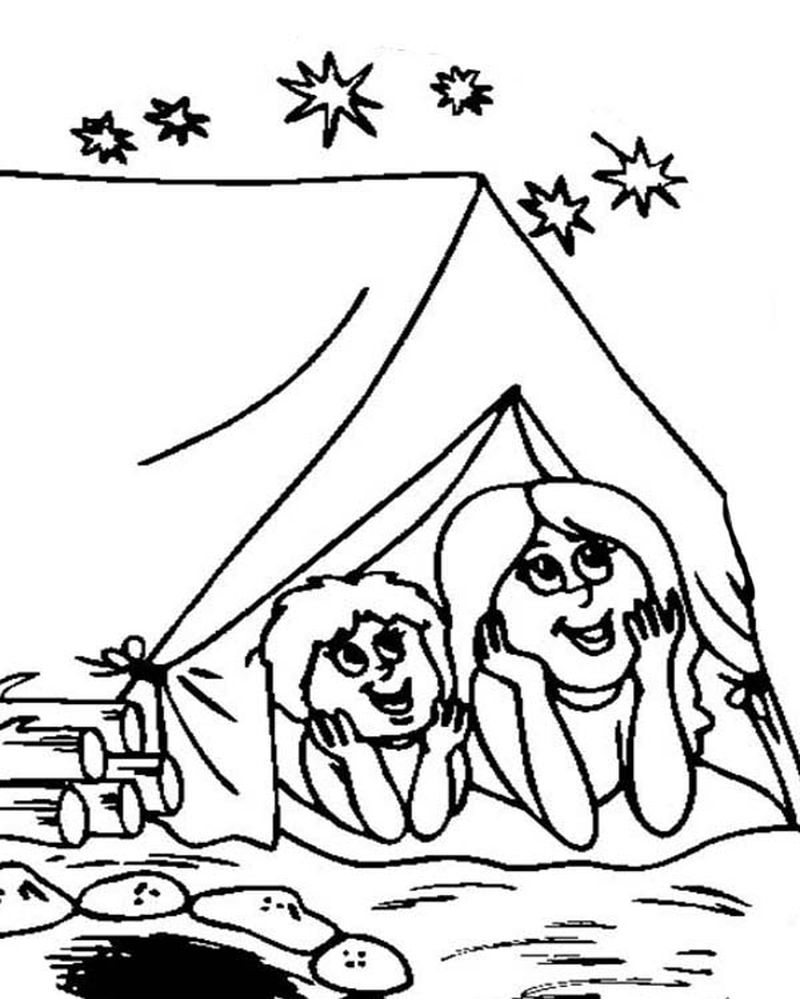 Printable camping coloring pages