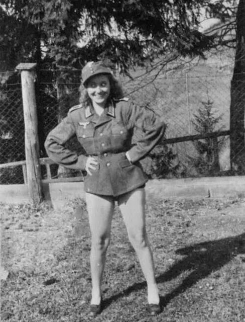 A French girl wearing a German uniform.