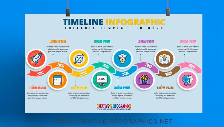 Timeline infographic template with creative design