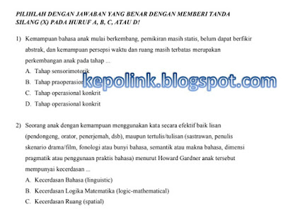 Latihan Soal-Soal Pretest PPG/ PPGJ Serta Pembahasan dan Kunci Jawaban Jenjang SD Tahap 2 2018 Dari Banyak Sumber