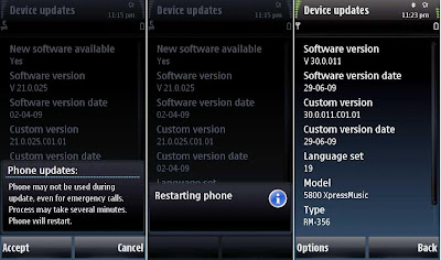 Firmware V30.0.011 Nokia 5800