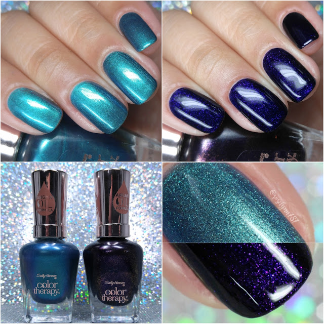 Sally Hansen Color Therapy - Reflection Pool and Slicks & Stones | Swatches & Review