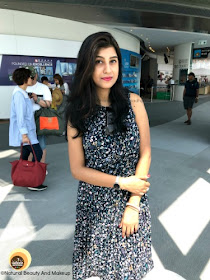 what I Wore to Sky 100 Hong Kong- A Navy colored floral long maxi dress, Anamika Chattopadhyaya, NBAM blog, fashion blogger