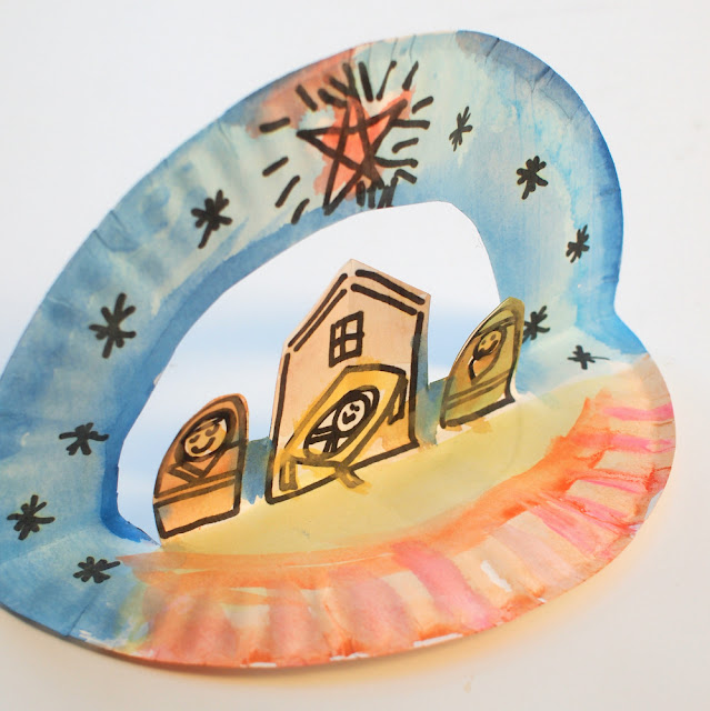 Super Easy Pop Up Paper Plate Nativity - Great Children's Christmas craft for preschoolers and up!