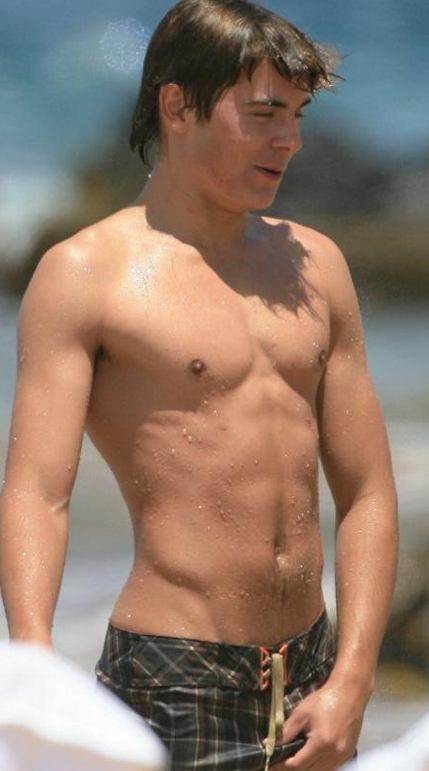 zac efron no shirt