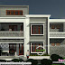 Sober colored modern house front and side view rendering