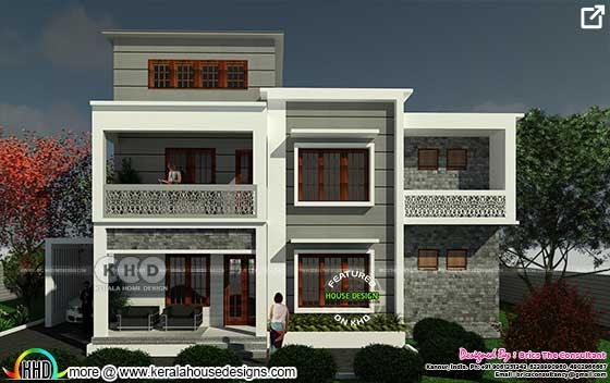 Sober Colored Modern House Front And