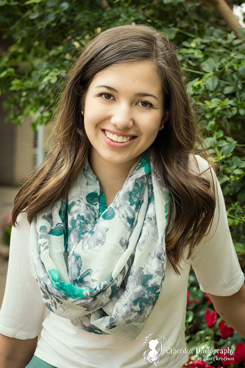 Professional portrait of a beautiful high school senior Botanic Gardens Albuquerque