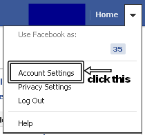 account settings on facebook