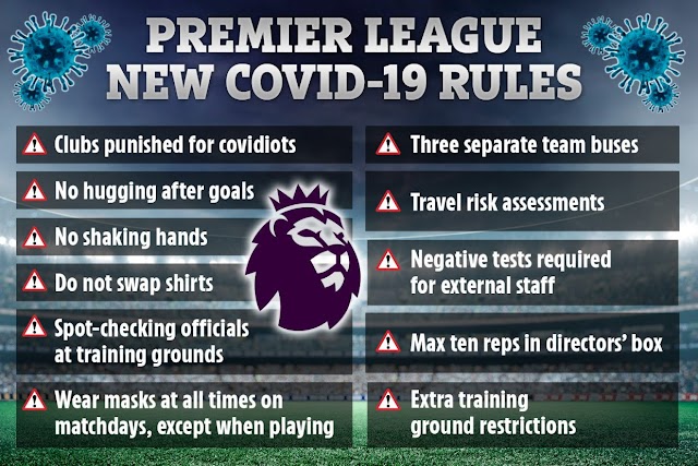 Premier League new COVID-19 rules 