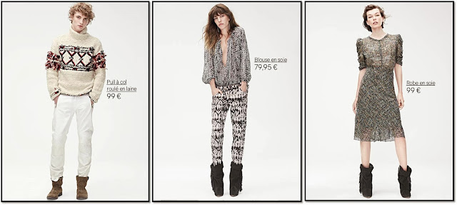 Collaboration H&M x Isabel Marant : Lookbook hommes femmes lou Doillon Mia Jovovitch robe en soie pantalon imprimé