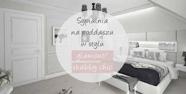 sypialnia na poddaszu w stylu glamour