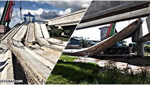 Jematan Projek Pan Borneo ari Permyjaya nuju ke Airport Miri runtuh