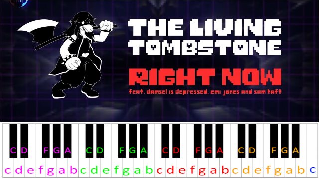 Right Now by The Living Tombstone Piano / Keyboard Easy Letter Notes for Beginners