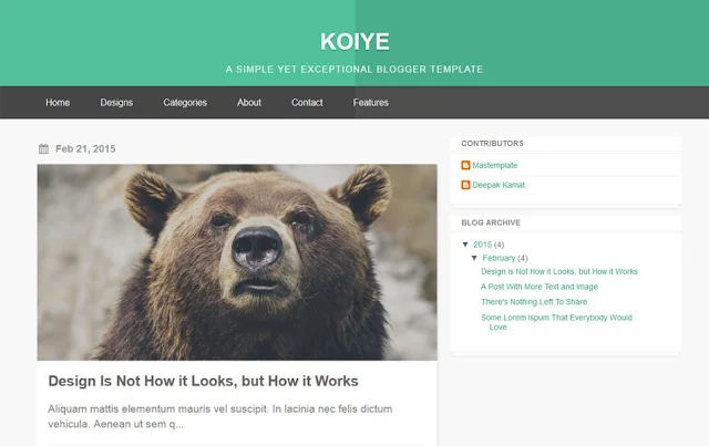 Koiye Responsive Blogger Template