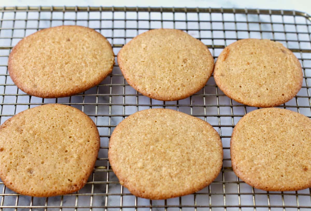 Maple Syrup Pancake Cookies on a cooling rack.