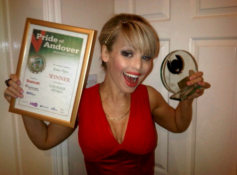 Katie Piper has won a Pride of Andover Award for Courage