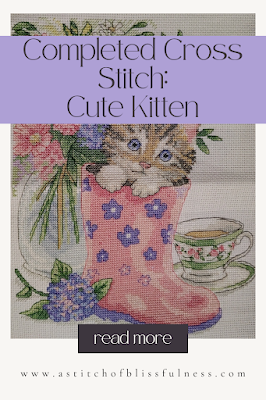 Cute Kitten Cross Stitch Pin