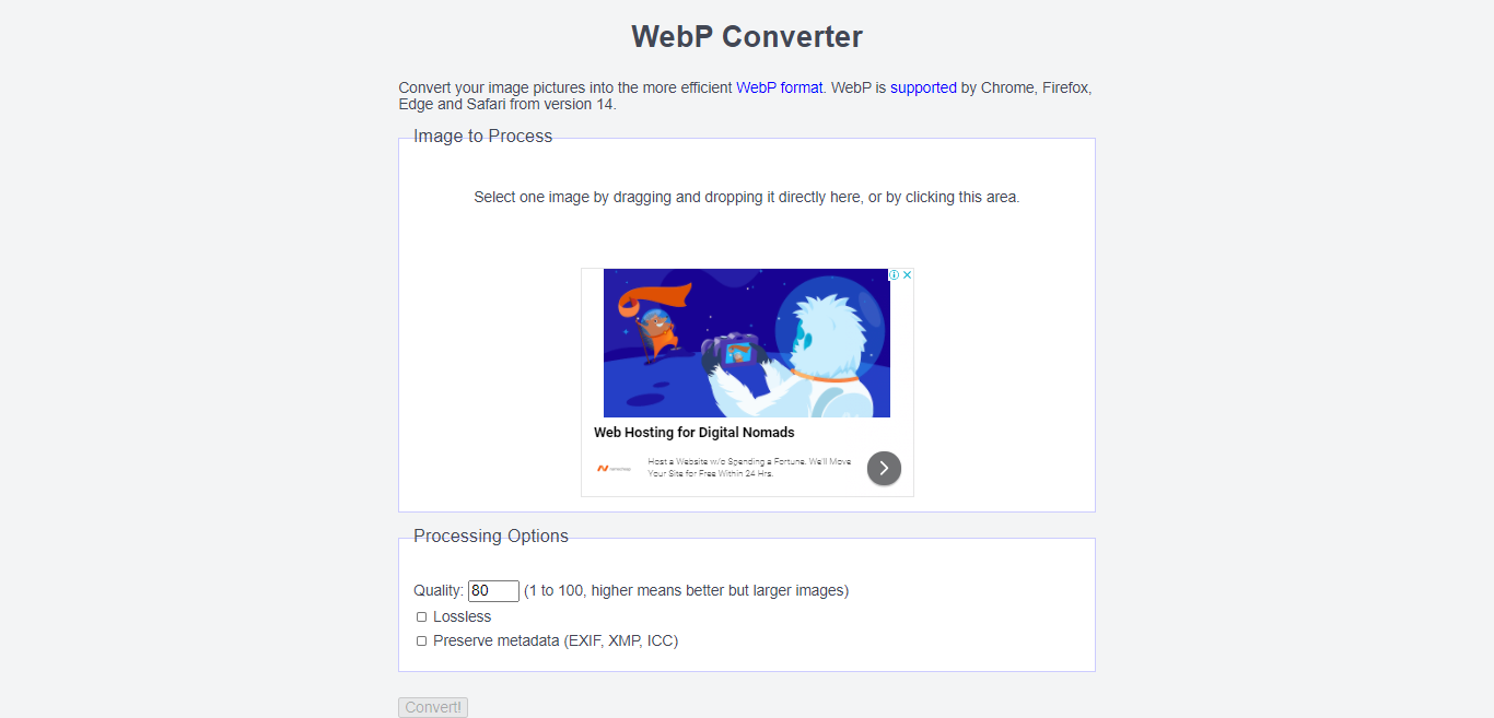 How to convert image into webp format