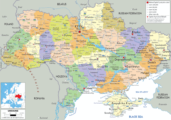 carte politique d'Ukraine