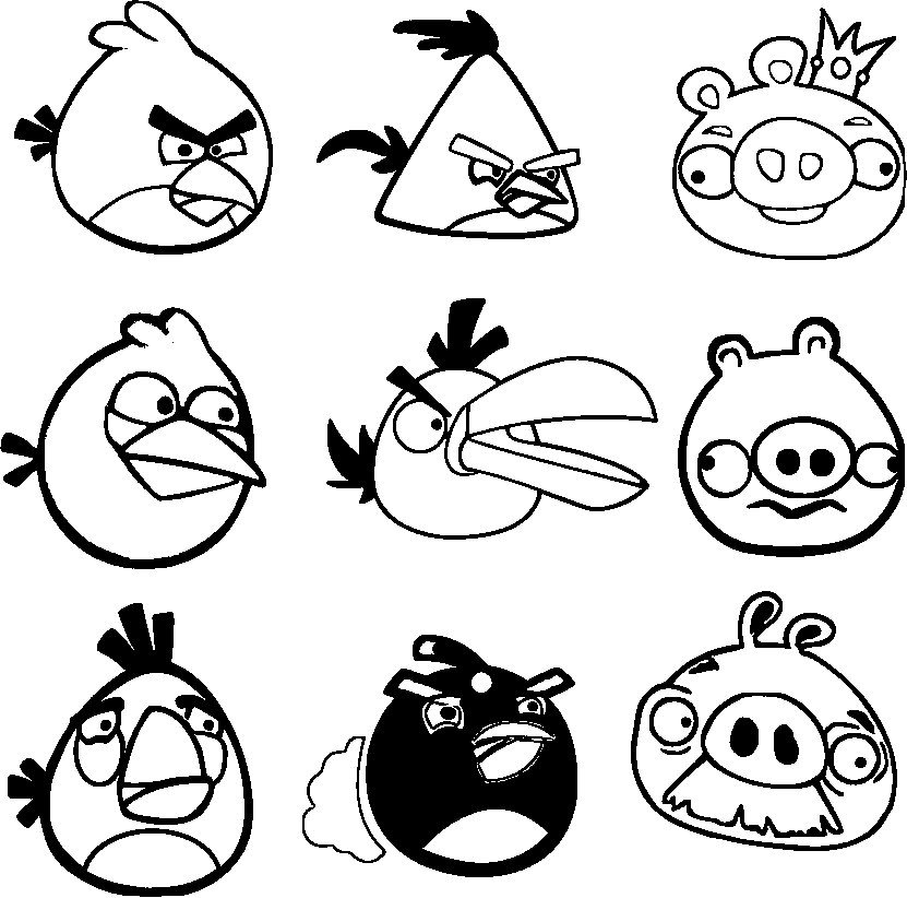 Desenhos dos Angry Birds para Colorir