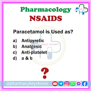 Pharmacology MCQs|| Paracetamol is Used as?
