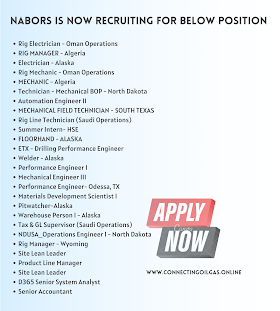  Nabors is now recruiting for Below position 