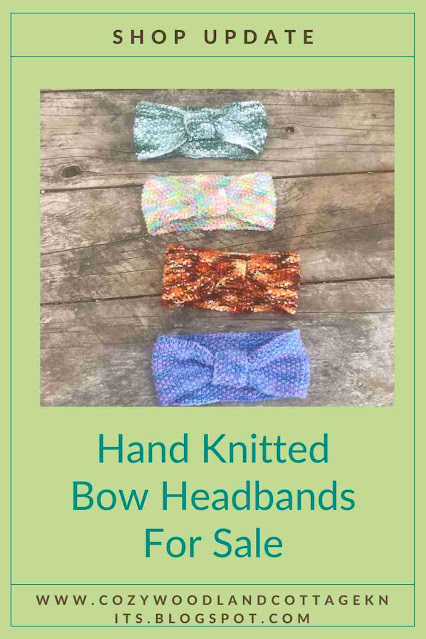 Picture of hand knitted bow headbands