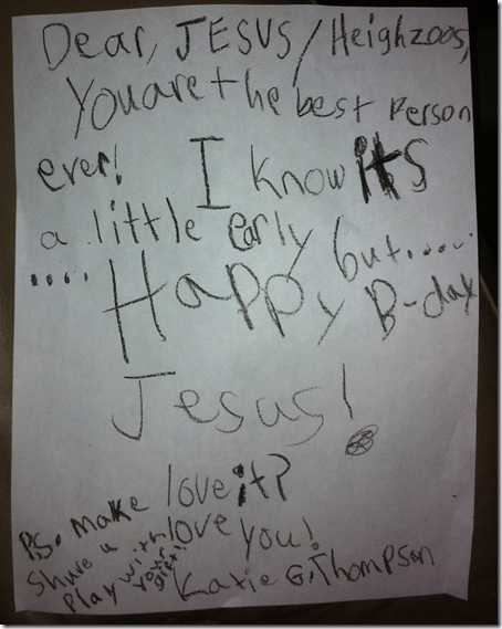 Katie Christmas letter