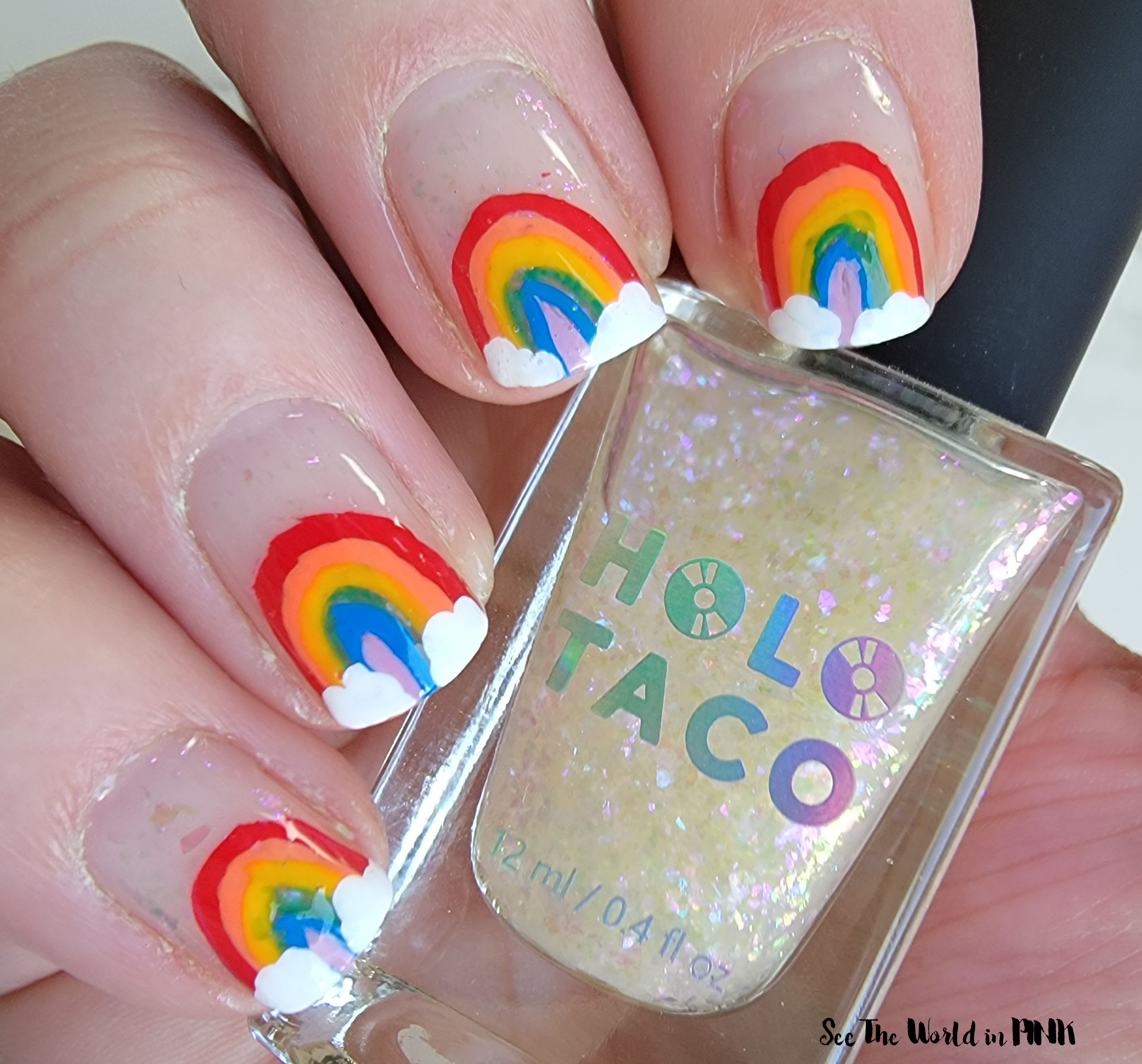 rainbow nails, rainbow nail art - SoNailicious