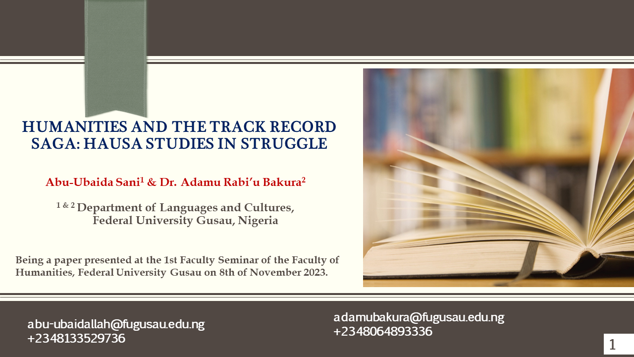 Humanities And The Track Record Saga: Hausa Studies In Struggle