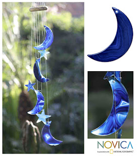 Blue Moon and Stars wind chime