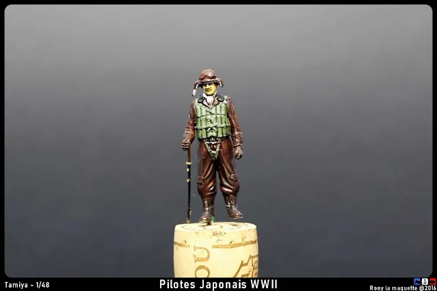 Figurines pilotes japonais WWII de Tamiya au 1/48.