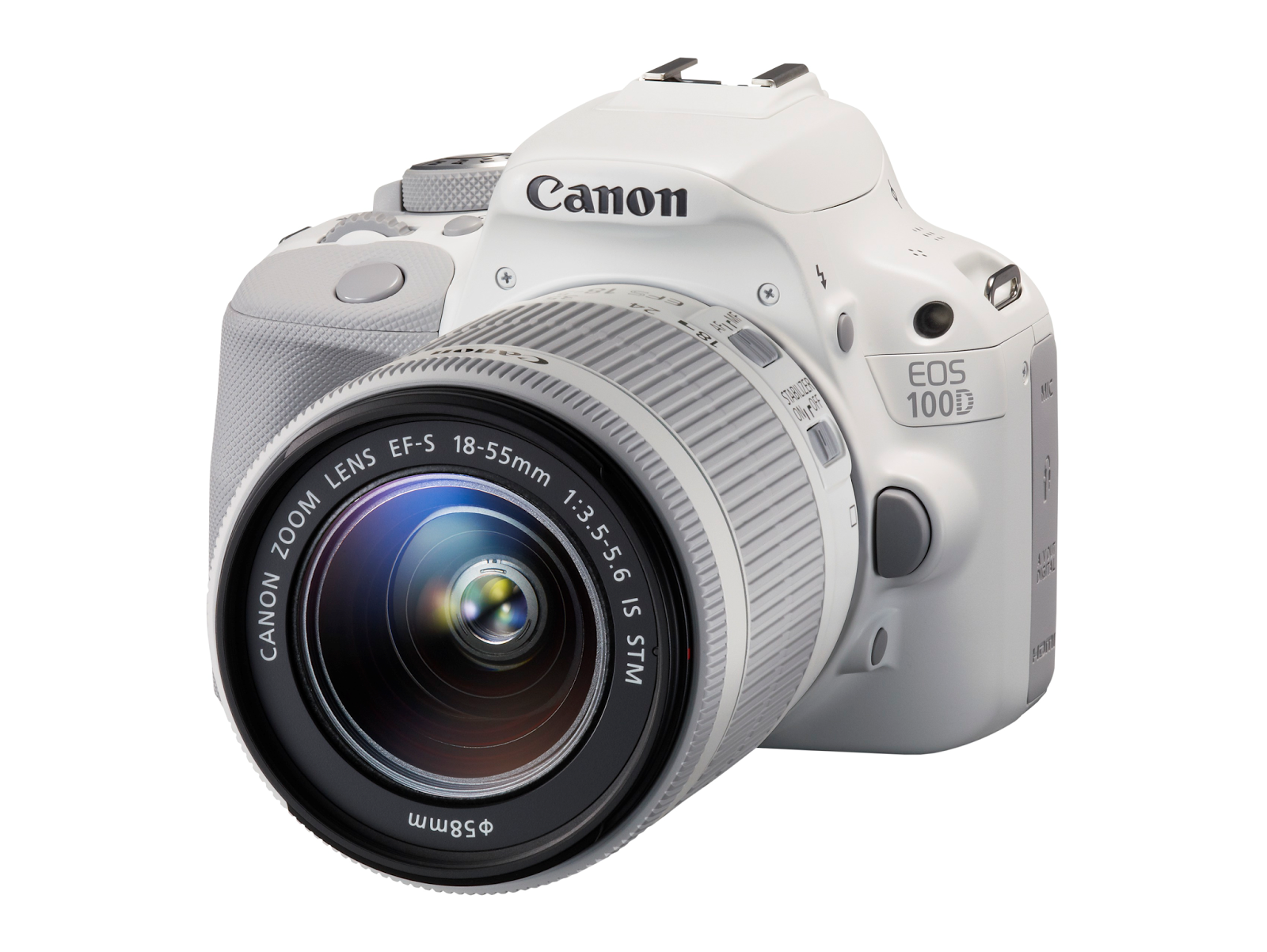 White Canon EOS Rebel SL1 Kit with EF-S 18-55mm f/3.5-5.6 IS STM Lens