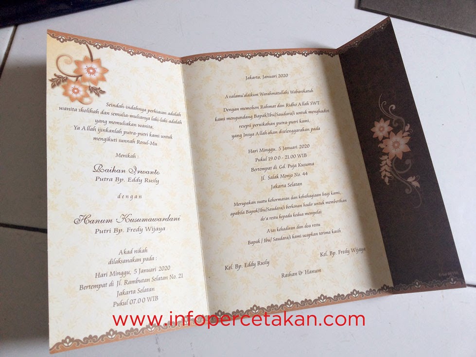 Komponen Undangan Pernikahan  www.InfoPercetakan.com
