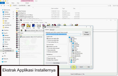 ekstrak applikasi mysql connector odbc