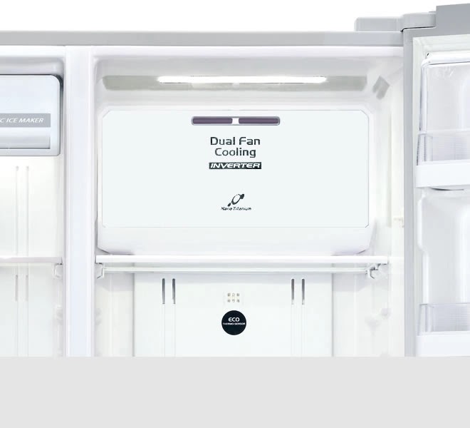 tủ lạnh side by side inverter hitachi cửa gương siêu tiết kiệm điện 584 lít R-FM800GPGV2X 3 cánh chính hãng