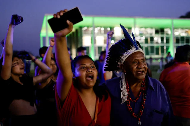 Cover Image Attribute: Brazilian Xokleng Indigenous people react after a majority in Brazil's Supreme Court voted against the constitutionality of laws to limit the ability of Indigenous people to win protected status for ancestral lands, in Brasilia, Brazil September 21, 2023. UESLEI MARCELINO / REUTERS