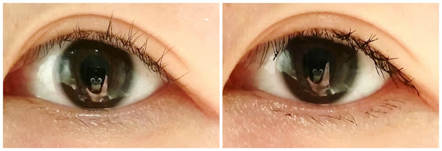 Left: without mascara. Right: with Lancome Monsieur Big.