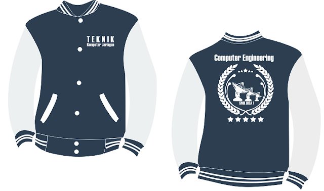 Desain Jaket Jurusan  TKJ  Jaket Varcity Logo TKJ  Terbaru 