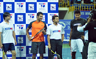 Suriya at Aircel Chennai Open 2011 Opening Match Images 