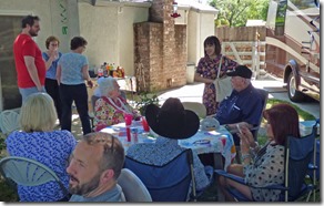 Far left Standing: Dave (Anna's fiance), Aunt Florence, Sister Sandy, second cousin Anna (next to dad), Sherri, Cousin Donald, Nephew Jared, Sister Patti, Mom