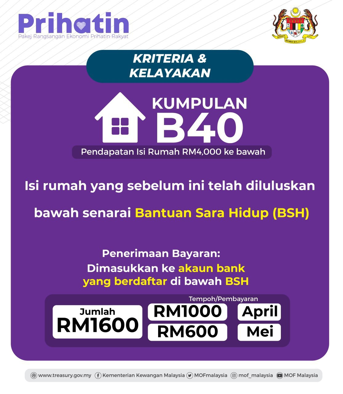 Semakan penerima dan cara mengisi borang online Bantuan Prihatin Nasional (BPN)