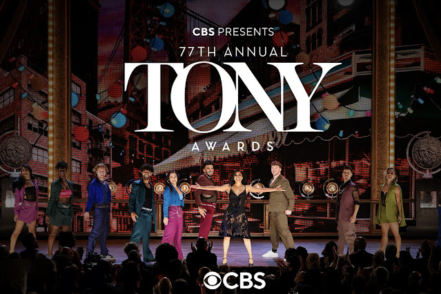 Artwork for the 2024 Tony Awards, featuring Ariana DeBose hosting on stage at a previous ceremony.