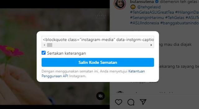 embed instagram post on website