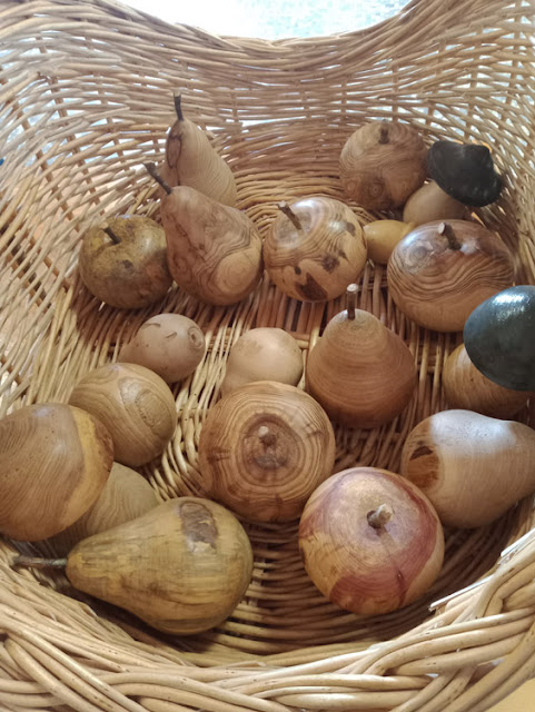 Turned wooden fruit, Indre et Loire, France. Photo by Loire Valley Time Travel.